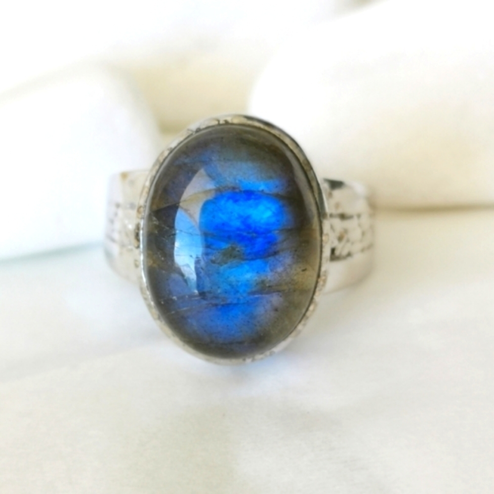NEW Labradorite Sterling Silver ring size 7